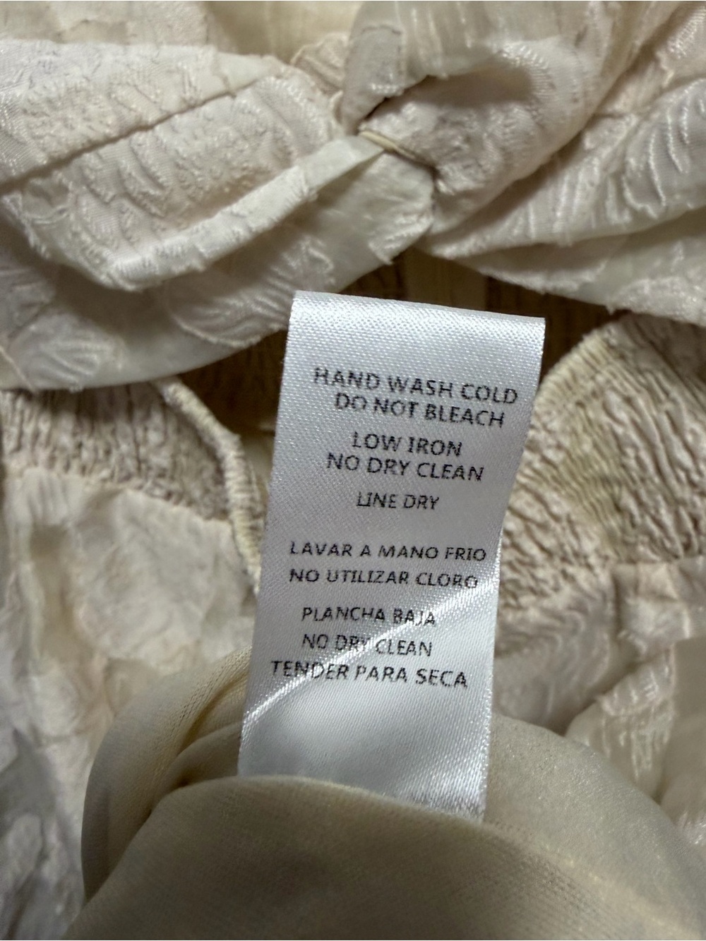 Mable Cream-Colored Floral Textured Jacquard Mini Dress Size Medium - Picture 3 of 5